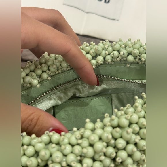 NEW WITH TAGS STAUD BEADED BEAN BAG - MATCHA - Picture 7 of 10